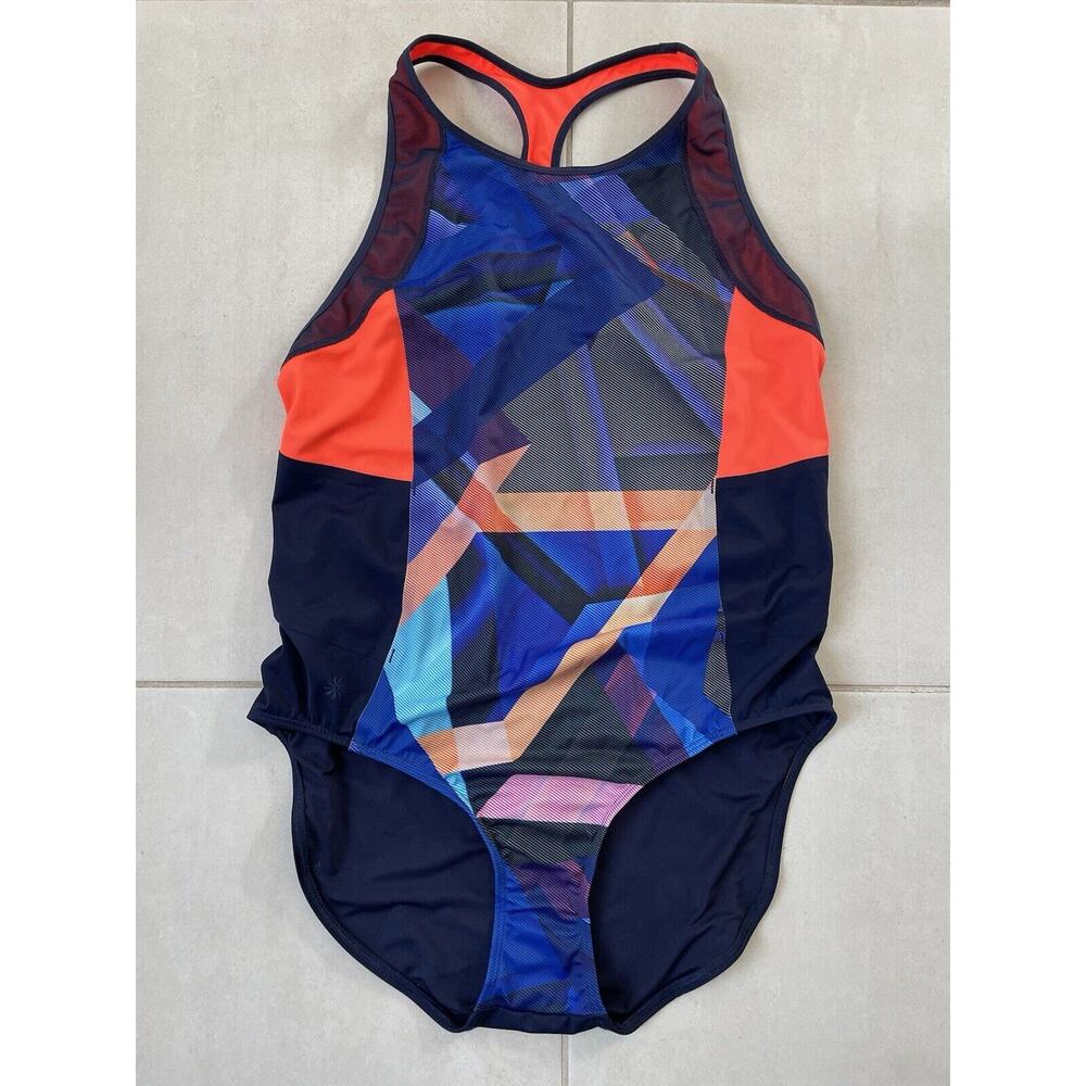 Athleta Swim One Piece Swimsuit Bondi Print Keyhole Swimwear - Picture 1 of 10